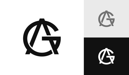 Letter AG initial monogram logo design