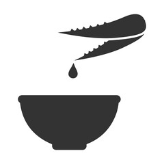 Vector illustration of aloe vera liquid icon in dark color and transparent background(PNG).
