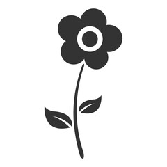Vector illustration of flower icon in dark color and transparent background(PNG).