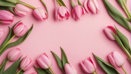 bouquet of pink tulips professional shot art design concept