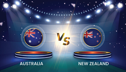 Cricket world cup India 2023 with team vs team broadcast template design