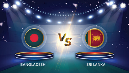 Cricket world cup India 2023 with team vs team broadcast template design