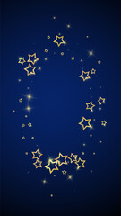 Christmas stars vector overlay.  Magic stars luxury sparkling confetti. Christmas spirit. Festive stars vector illustration on dark blue background.