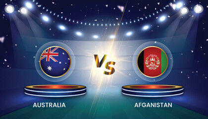 Cricket world cup India 2023 with team vs team broadcast template design