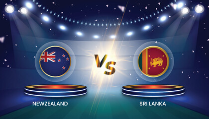 Cricket world cup India 2023 with team vs team broadcast template design