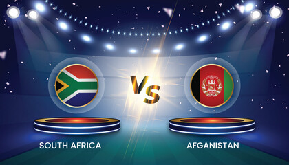 Cricket world cup India 2023 with team vs team broadcast template design