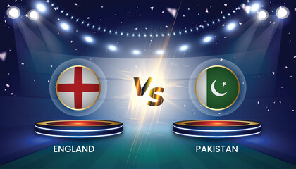 Cricket world cup India 2023 with team vs team broadcast template design