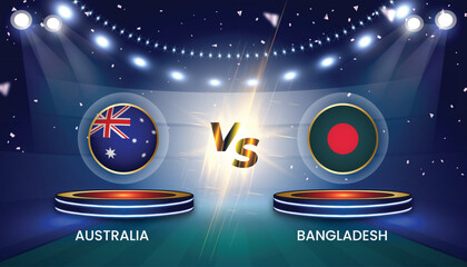 Cricket world cup India 2023 with team vs team broadcast template design
