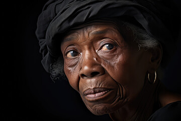 old woman portrait of a black woman