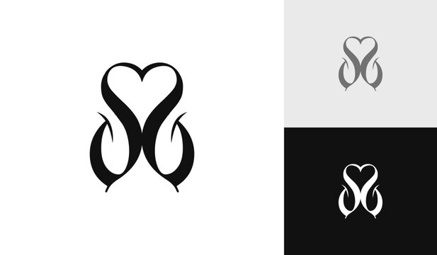 Letter SS with heart logo design