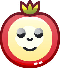 isolated cute pomegranate fruit white background