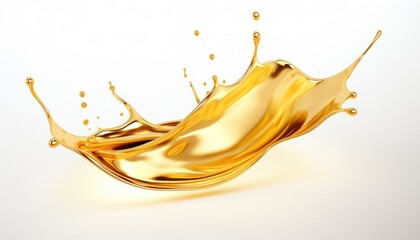 orange gold oil splash isolated on white