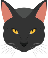 Black cat face Vector image or clip art