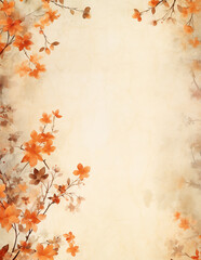 Vintage autumn Halloween background with flowers and pumpkins