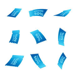 Voucher card cash back template design with coupon code promotion. Premium special price offers sale coupon.