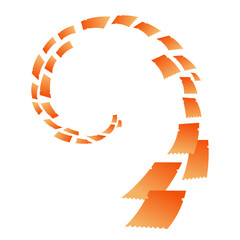 Voucher and coupon concept. Vector 3d illustration. Orange coupons and orange coupons on white background. Orange voucher rain. Coupons that fall or fly in the direction of a line