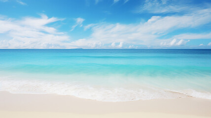 Fototapeta premium sunny beach with a beautiful view of blue sky.