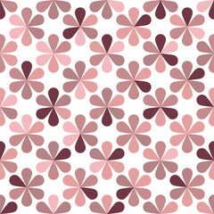 Abstract simple flowers on white background. Seamless pattern. Vector illustration. Pastel colors. Perfect for design templates, wallpaper, wrapping, fabric and textile.