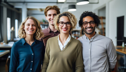 Fototapeta premium Group of business people together at their workplace