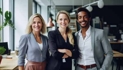 Obraz premium Group of business people together at their workplace