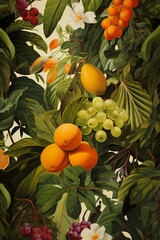 Tropical pattern with oranges