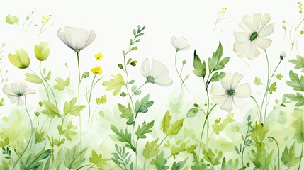 Spring floral watercolour background. Luxury flower wallpaper