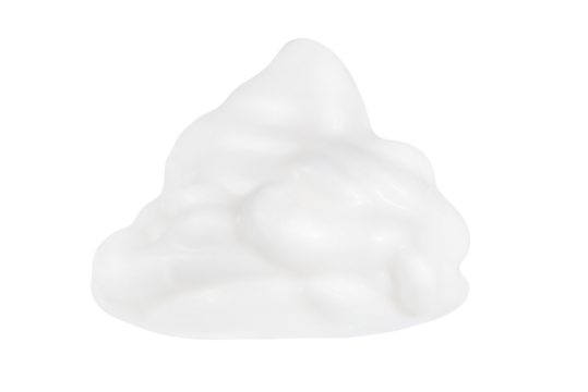 A pile of cream isolated on a transparent background.