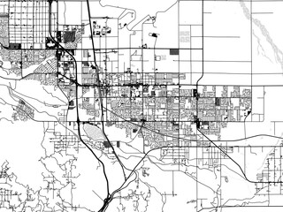 Greyscale vector city map of  Palmdale California in the United States of America with with water, fields and parks, and roads on a white background.
