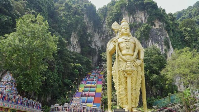 Amazing view of the Batu Caves temple, Kuala Lumpur, Malaysia