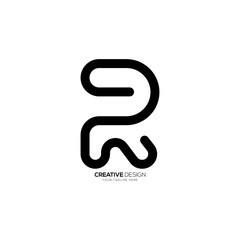 Letter Dr or Rd line art creative shapes alphabet minimal fashion classic monogram logo