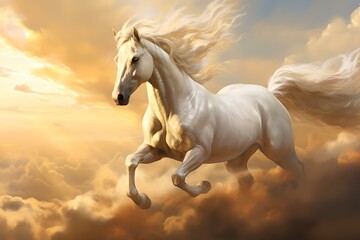Obraz na płótnie Canvas Himmelsstürmer: Pegasus über den Wolken