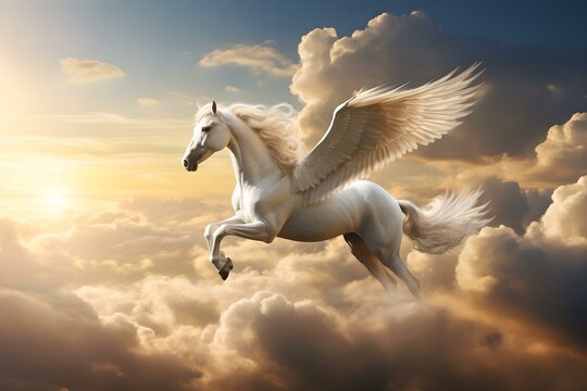 Majestätischer Pegasus über den Wolken