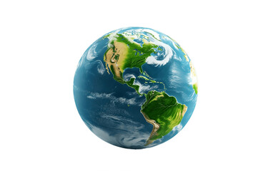 Earth on White Transparent Background