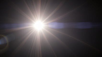 Sun flare on the black background - generative ai