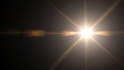 Sun flare on the black background - generative ai
