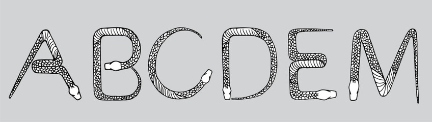 snake-shaped letters