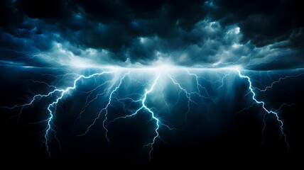 a close up of a lightning bolt in the dark sky Generative AI - obrazy, fototapety, plakaty
