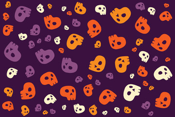 Hand drawn flat Halloween pattern design
