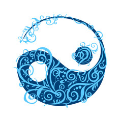 vector illustration of an abstract blue background monad