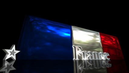 床に映るFranceの国旗と国名のテキスト2-3-1