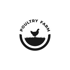 Fototapeta na wymiar Poultry Farm Icon Vector or Chicken Farm Label Vector Isolated. For the purposes of a chicken farm company logo. Suitable for labeling the best quality chicken products.