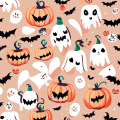 Fototapeta premium Spooky Dark Sky Night Time Autumn Night Halloween Design Illustration.Generative AI Illustration
