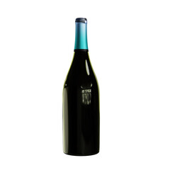 3D illustration, 3D rendering close-up of black wine bottle Cut away isolated 3D mockup
