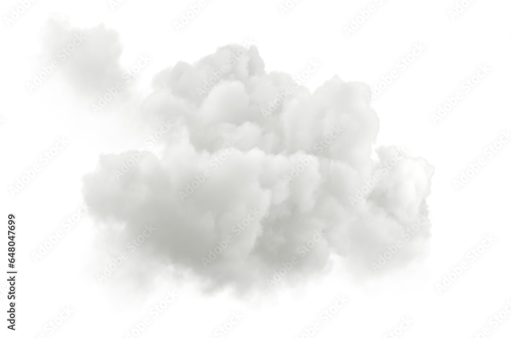 Poster peaceful minimal white clouds shapes on transparent backgrounds 3d rendering png