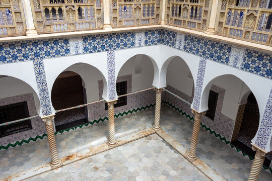 Interior of the Palais des Rais, known as Bastion 23. Historical monument in Algiers, Alger, Algeria. Notable for its architecture and for being the last surviving quarter (houma) of the lower Casbah.