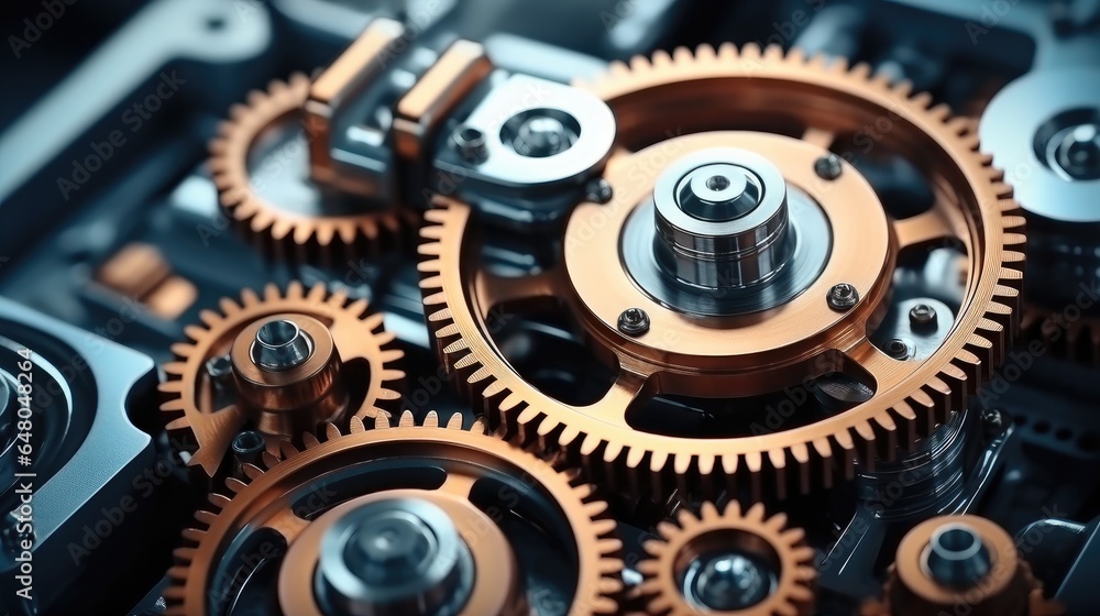 Poster gears in an engine.