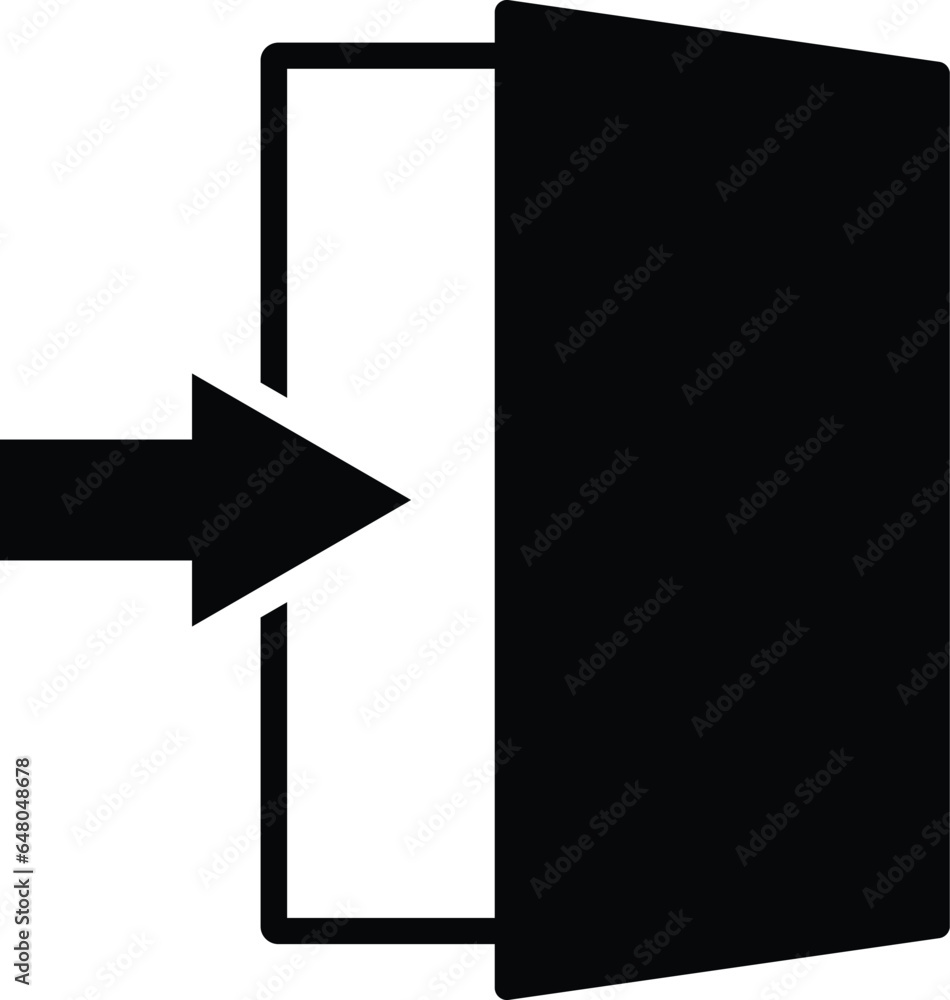 Aufkleber exit door icon . exit entry in arrow icon . emergency exit icon vector