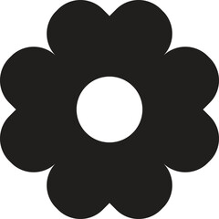 black and white flower . flower icon with hearts shape isolated on white background . Vector