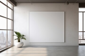 mockup modern frame at modern interior wall  - obrazy, fototapety, plakaty
