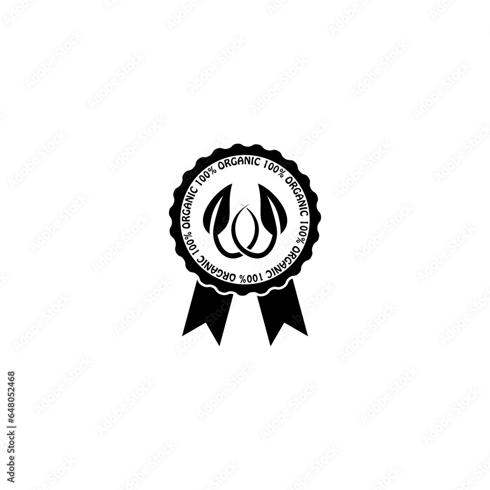 Canvas Prints 100 percent organic badge icon isolated on transparent background